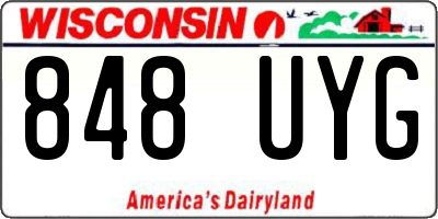 WI license plate 848UYG