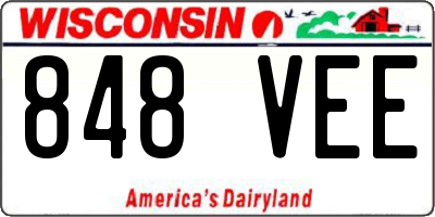 WI license plate 848VEE