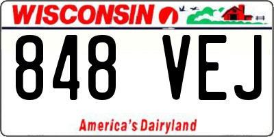WI license plate 848VEJ