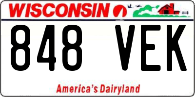 WI license plate 848VEK