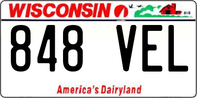 WI license plate 848VEL