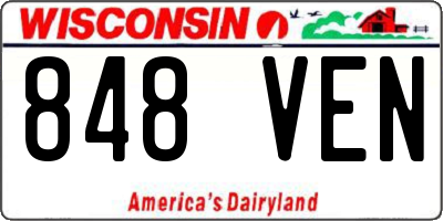 WI license plate 848VEN