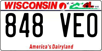 WI license plate 848VEO