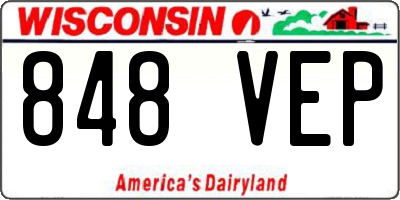 WI license plate 848VEP