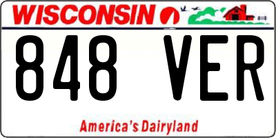 WI license plate 848VER