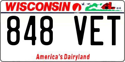 WI license plate 848VET