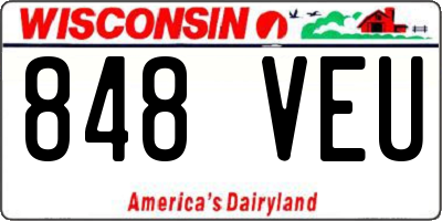 WI license plate 848VEU