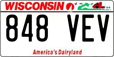 WI license plate 848VEV