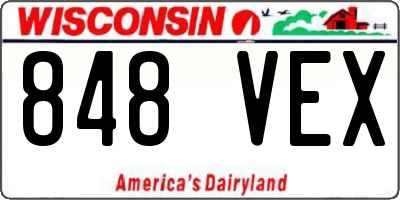 WI license plate 848VEX