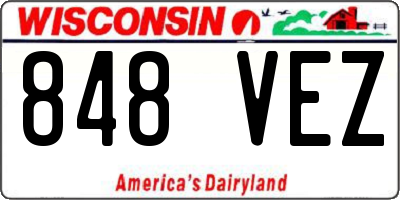WI license plate 848VEZ
