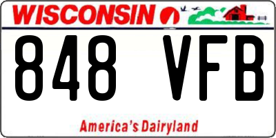 WI license plate 848VFB