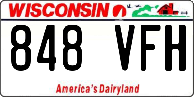WI license plate 848VFH