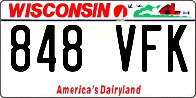 WI license plate 848VFK