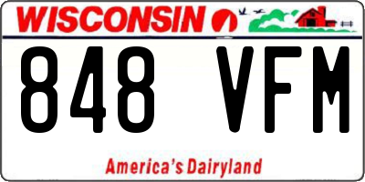 WI license plate 848VFM