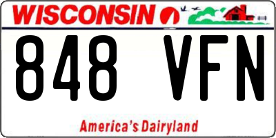 WI license plate 848VFN