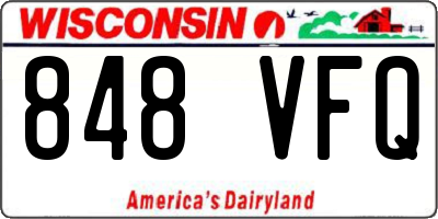 WI license plate 848VFQ