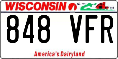 WI license plate 848VFR