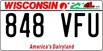 WI license plate 848VFU