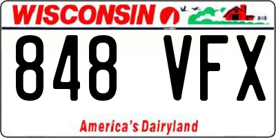 WI license plate 848VFX