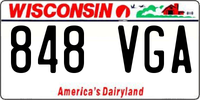 WI license plate 848VGA