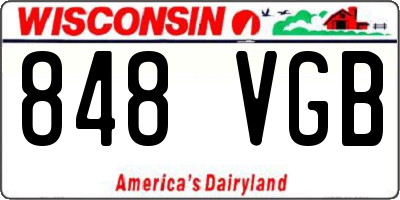 WI license plate 848VGB