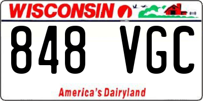 WI license plate 848VGC