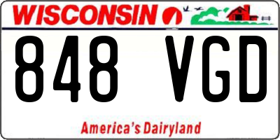 WI license plate 848VGD