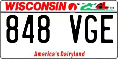 WI license plate 848VGE
