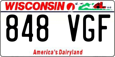 WI license plate 848VGF