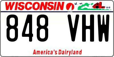 WI license plate 848VHW