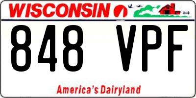 WI license plate 848VPF