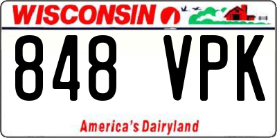WI license plate 848VPK