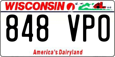 WI license plate 848VPO