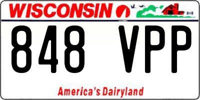 WI license plate 848VPP