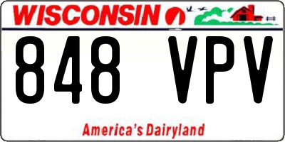 WI license plate 848VPV