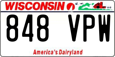 WI license plate 848VPW