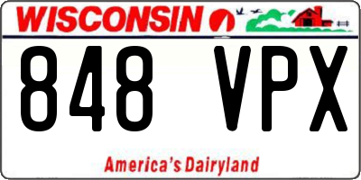 WI license plate 848VPX