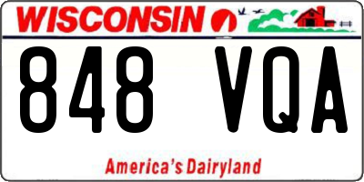 WI license plate 848VQA