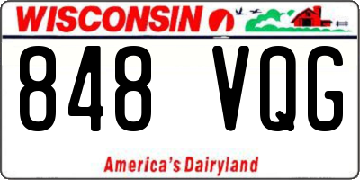 WI license plate 848VQG