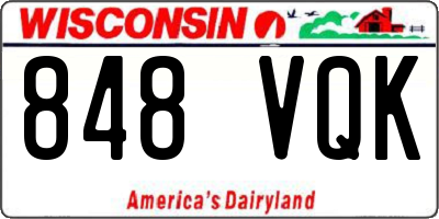 WI license plate 848VQK