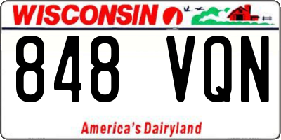 WI license plate 848VQN