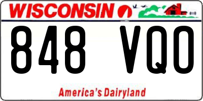 WI license plate 848VQO