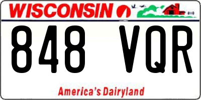WI license plate 848VQR