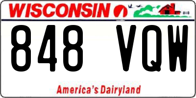 WI license plate 848VQW