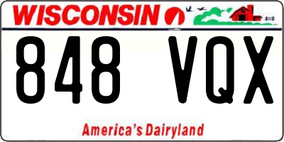 WI license plate 848VQX