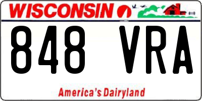 WI license plate 848VRA