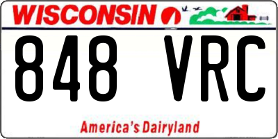 WI license plate 848VRC
