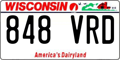 WI license plate 848VRD
