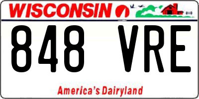 WI license plate 848VRE