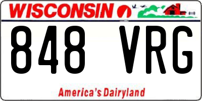 WI license plate 848VRG